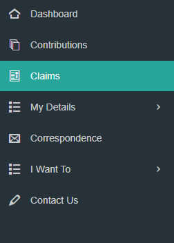 The claims tab as shown in the worker portal