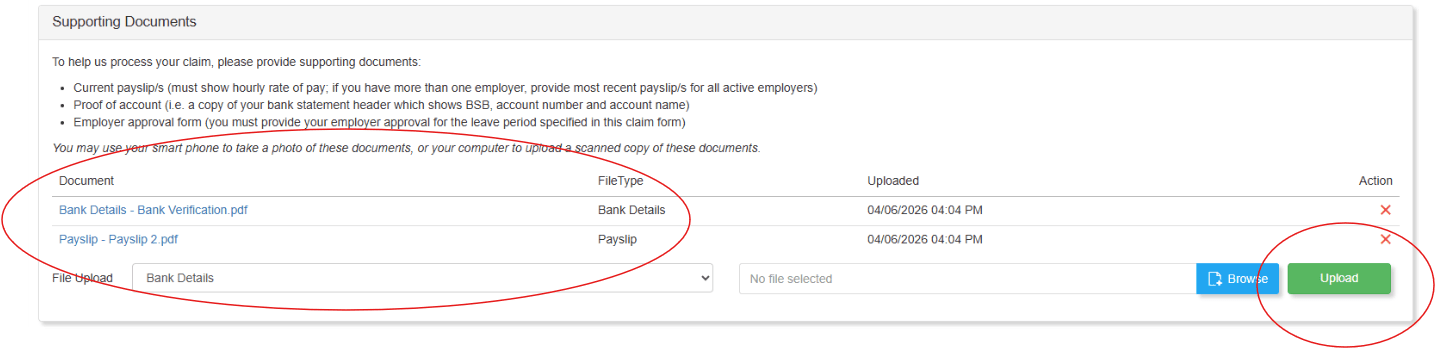 Contract cleaners and security workers must upload their supporting documentation.