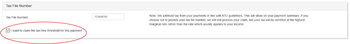 Workers should tick the box to claim the tax free threshold if applicible.